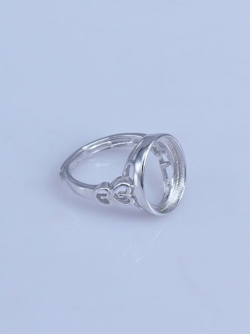 Supply 925 Sterling Silver 18K White Gold Plated Oval Ring Setting Stone size: 12*14mm 2