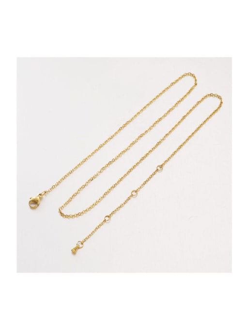 golden 45+2+2+2CM Stainless steel o word chain  tail chain Minimalist Link Necklace