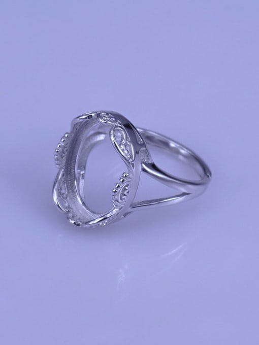 Supply 925 Sterling Silver 18K White Gold Plated Oval Ring Setting Stone size: 12*15mm 1