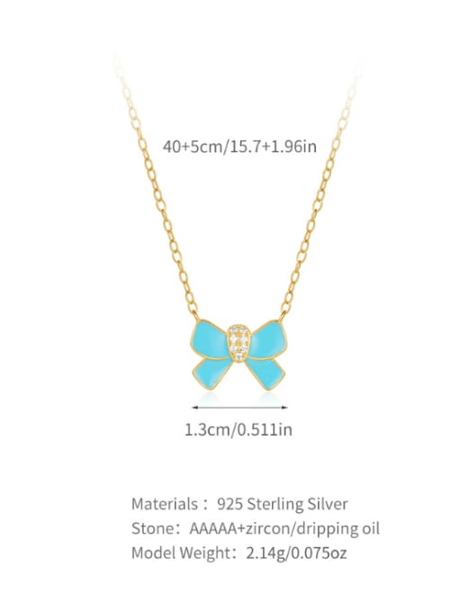 YUANFAN 925 Sterling Silver Enamel Butterfly Minimalist Necklace 2