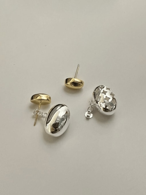 2ES11 Silver 925 Sterling Silver Geometric Minimalist Stud Earring