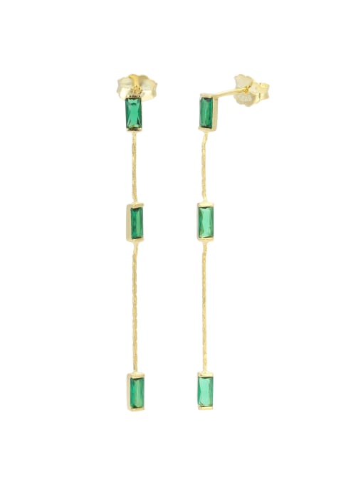 Jewel-Silver 925 Sterling Silver Cubic Zirconia Geometric Minimalist Threader Earring 2