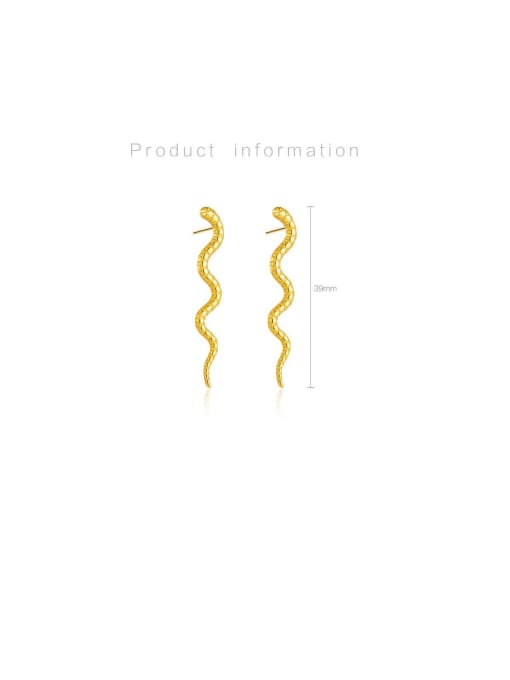 MZ- Silver 925 Sterling Silver Snake Trend Stud Earring 4