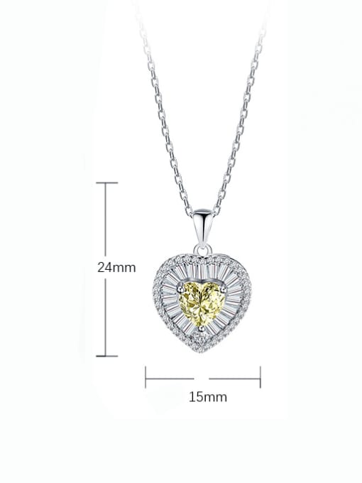 A&T Jewelry 925 Sterling Silver Cubic Zirconia Heart Dainty Necklace 4