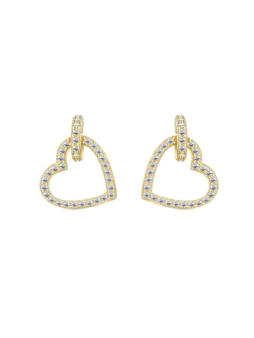 STL-Silver Jewelry 925 Sterling Silver Cubic Zirconia Heart Minimalist Stud Earring 2
