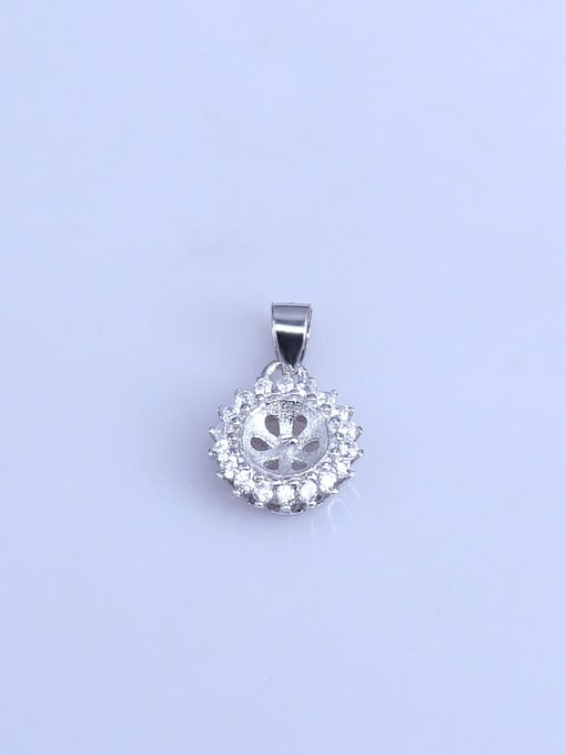 Supply 925 Sterling Silver Rhodiom plated Geometric Pendant Setting Stone diameter: 7mm 0