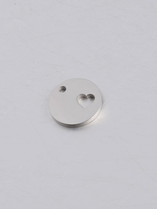 Steel color Stainless Steel Hollow Small Love Heart Circle Tag/Pendant