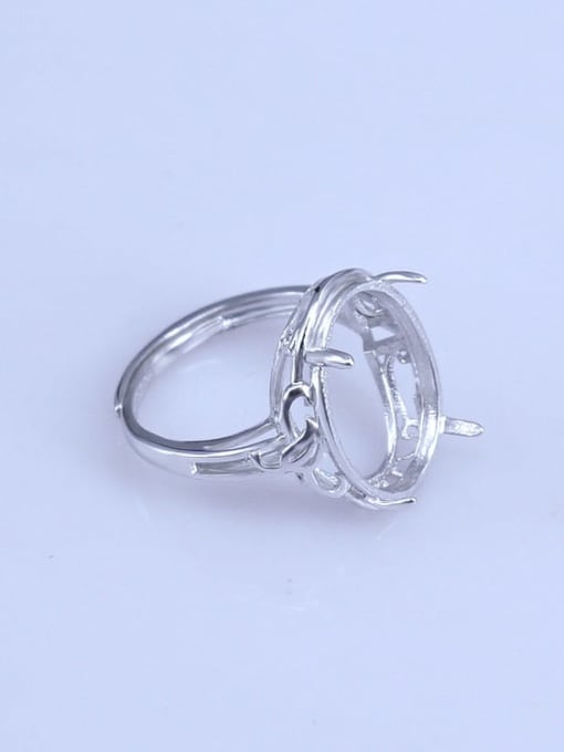 Supply 925 Sterling Silver 18K White Gold Plated Geometric Ring Setting Stone size: 9*11 10*12 11*13 12*16 13*17 14*19MM 1