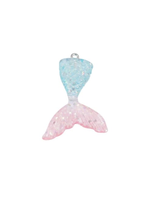 Color 8 Stainless steel Resin Cute Wind  Fish Tail Pendant