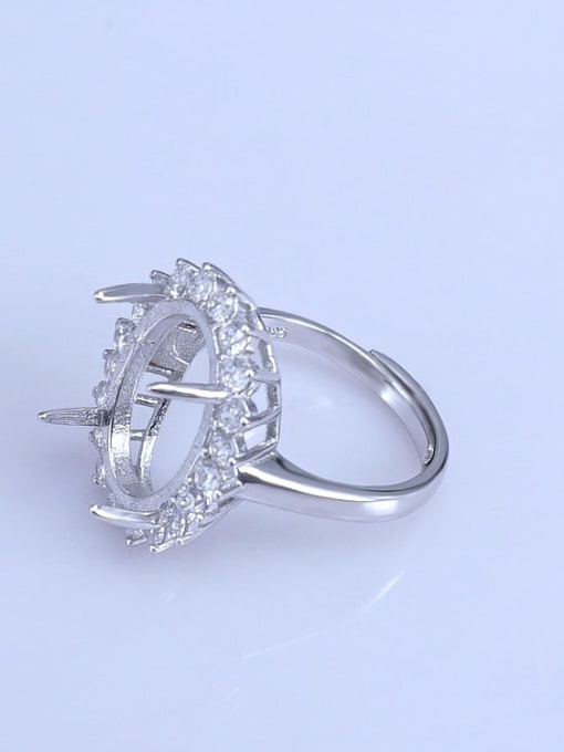 Supply 925 Sterling Silver 18K White Gold Plated Geometric Ring Setting Stone size: 8*10 10*13 12*15 12*16 13*18 15*20MM 1