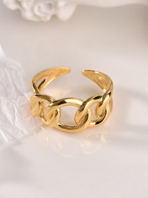 PNJ175 Gold 925 Sterling Silver Geometric Minimalist Band Ring