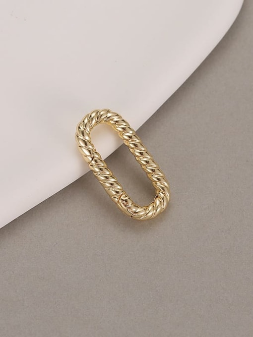 H 9197 Brass 18K Gold Plated Geometric Spring Ring Clasp