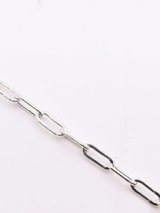 Style three plain silver (100cm) S925 sterling silver ins cold wind neutral square cross chain
