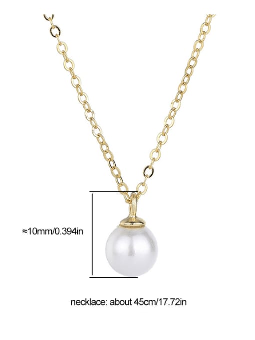 LOLUS 925 Sterling Silver Imitation Pearl Geometric Minimalist Necklace 1