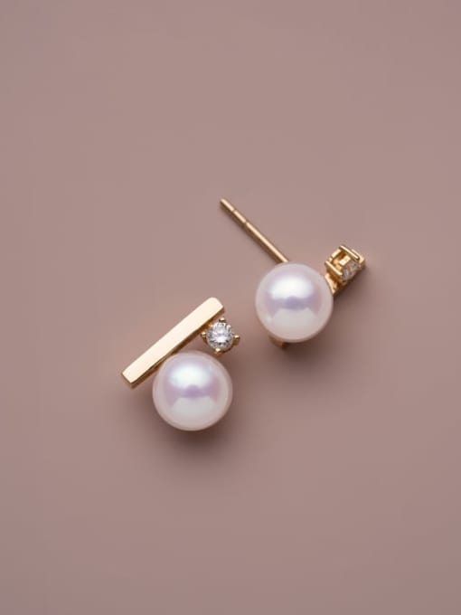 ZEMI 925 Sterling Silver Imitation Pearl White Ball Dainty Stud Earring 2