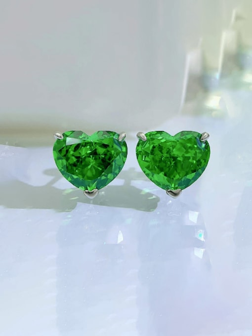 M&J 925 Sterling Silver High Carbon Diamond Heart Luxury Stud Earring 2