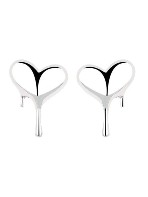 265RM approximately 3.7g pairs 925 Sterling Silver Heart Dainty Stud Earring