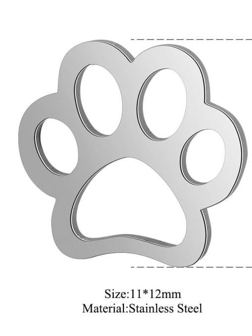 XT540S Stainless steel paw Charm Height : 11* mm , Width: 12 mm