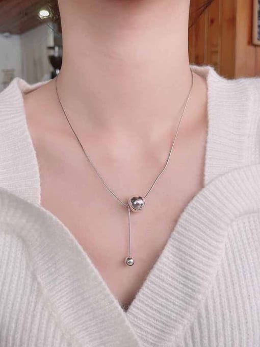 TAIS 925 Sterling Silver Ball Vintage Lariat Necklace 1