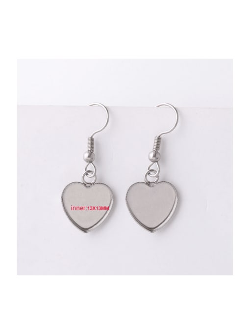 Raindrop 1318mm (ex014bt012) Stainless steel ear hooks with round heart-shaped raindrop-shaped gemstone tray
