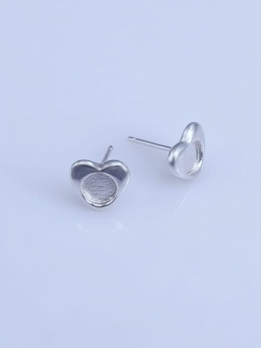 Supply 925 Sterling Silver 18K White Gold Plated Round Earring Setting Stone size: 5*5mm