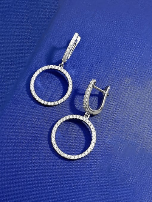 M&J 925 Sterling Silver Cubic Zirconia Geometric Minimalist Cluster Earring 1