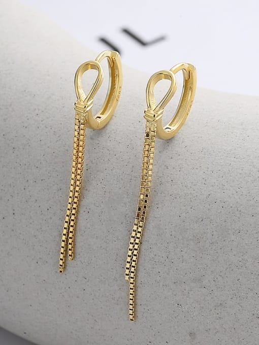 128fr gold color: About 2G 925 Sterling Silver Tassel Trend Threader Earring