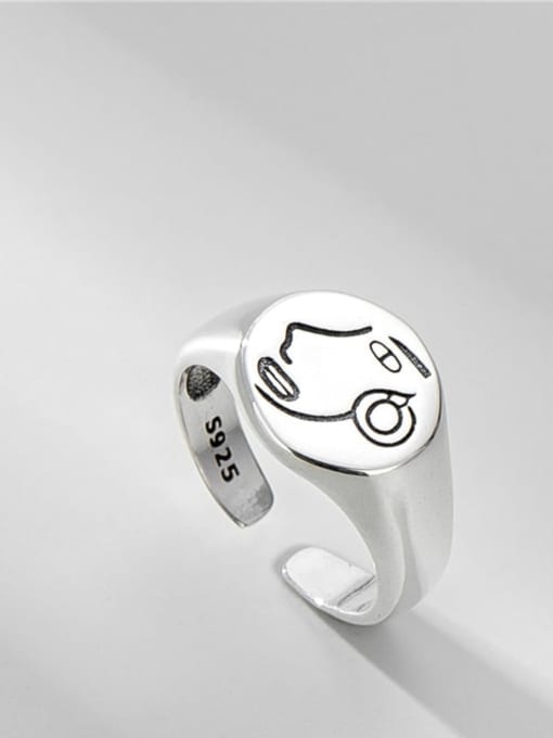 Portrait ring 925 Sterling Silver Portrait Icon Minimalist Band Ring