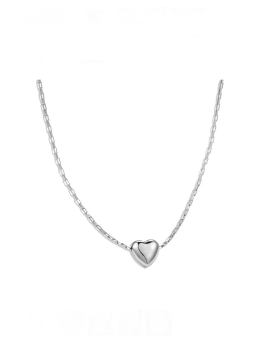 STL-Silver Jewelry 925 Sterling Silver Heart Minimalist Necklace 0
