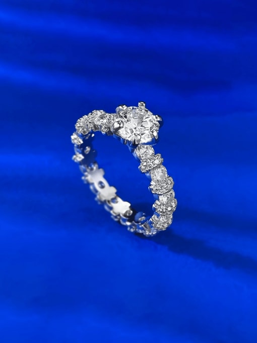 M&J 925 Sterling Silver Cubic Zirconia Geometric Luxury Band Ring