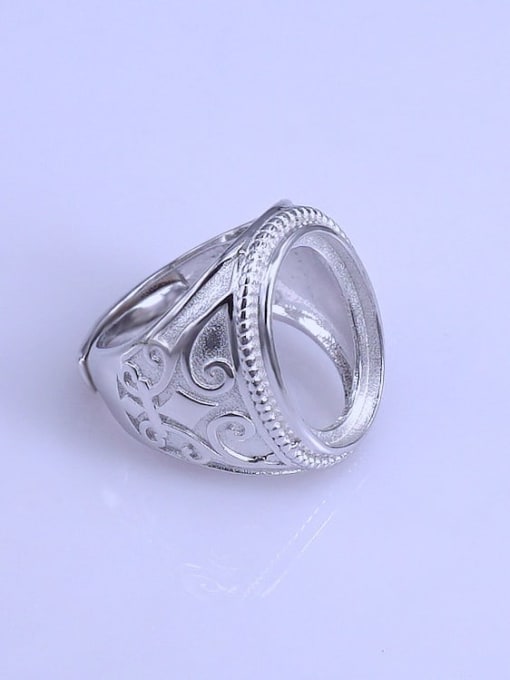 Supply 925 Sterling Silver 18K White Gold Plated Geometric Ring Setting Stone size: 13*18mm 2