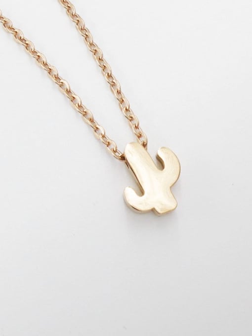 Rose Gold Stainless steel Cactus Dainty Necklace