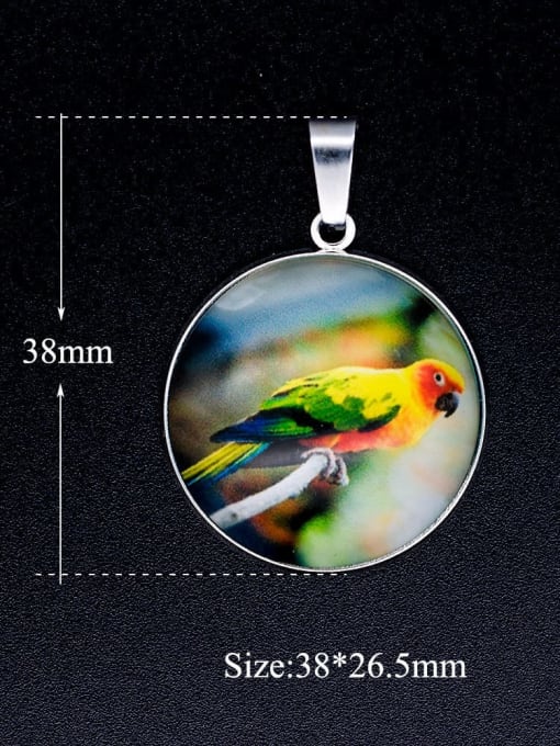 FTime Multicolor Millefiori Glass Bird Charm Height : 38 mm , Width: 26.5 mm 1
