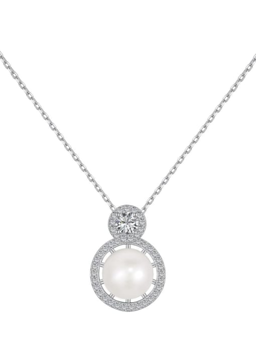 STL-Silver Jewelry 925 Sterling Silver Cubic Zirconia Geometric Minimalist Necklace