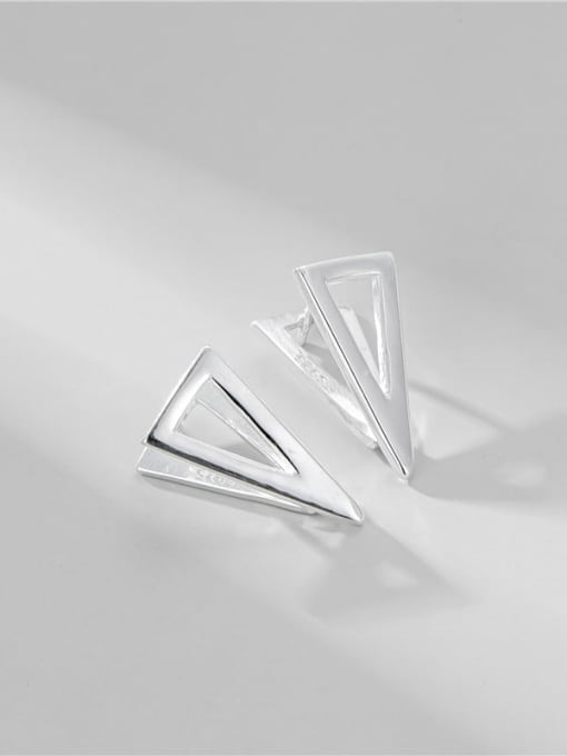 ARTTI 925 Sterling Silver Hollow Triangle Minimalist Stud Earring 0