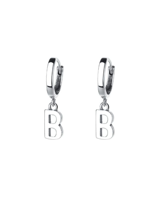 036FR approximately 2.83 grams right 925 Sterling Silver Letter Minimalist Huggie Earring