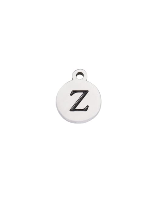 Steel Z Stainless steel Minimalist Round  Letter Pendant