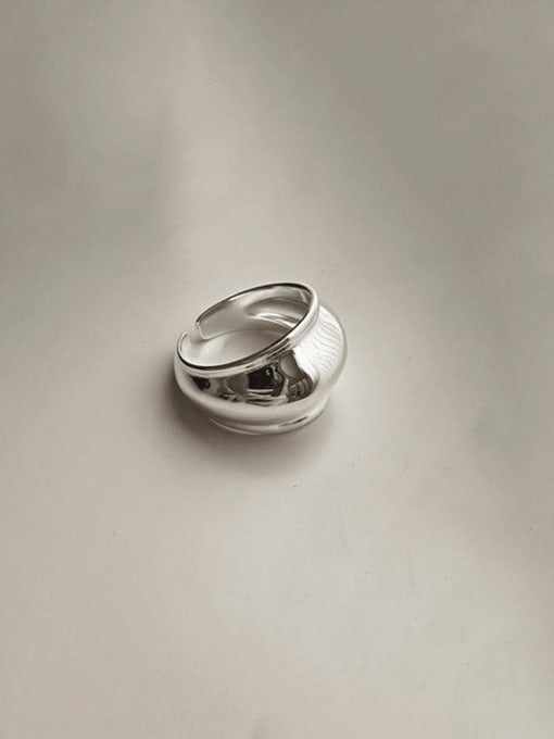 Curved Ring 925 Sterling Silver Irregular Vintage Band Ring