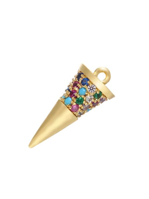 KOKO Brass Horn Pendant with Micro-Set Fancy Diamonds 0