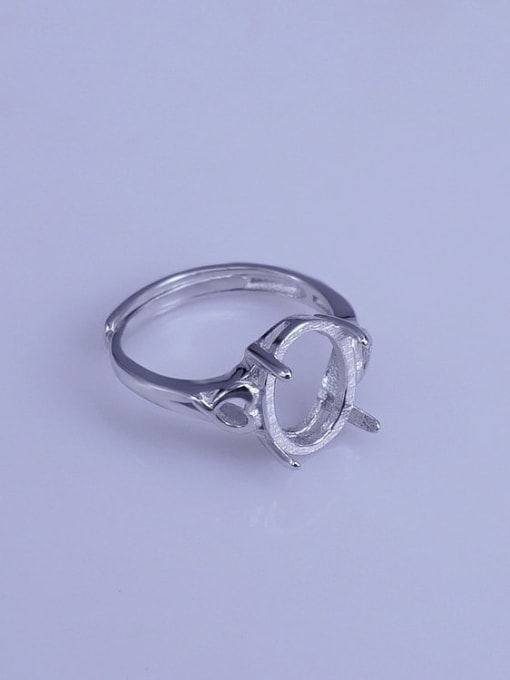 Supply 925 Sterling Silver 18K White Gold Plated Heart Ring Setting Stone size: 9*12mm 2