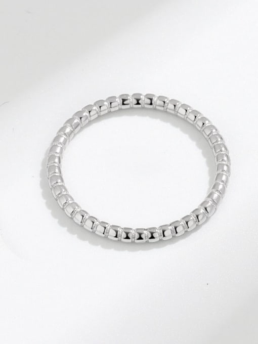 PNJ-Silver 925 Sterling Silver Bead Geometric Minimalist Band Ring 3