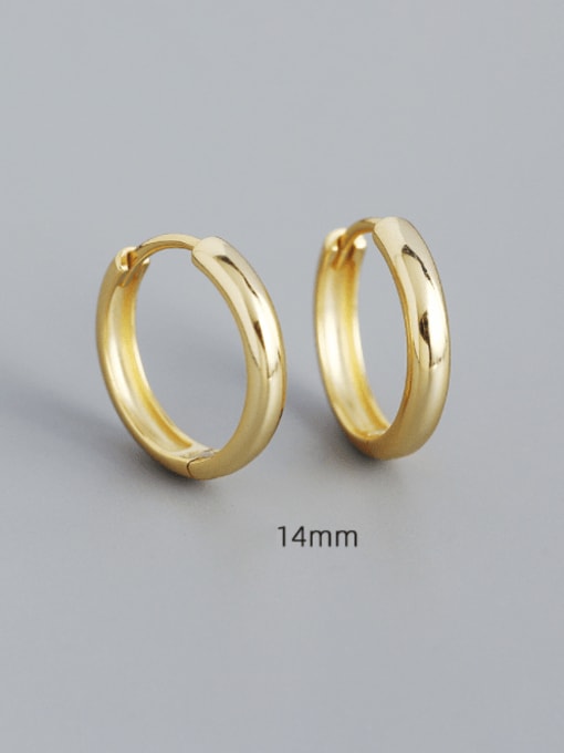 14mm gold 925 Sterling Silver Geometric Minimalist Huggie Earring