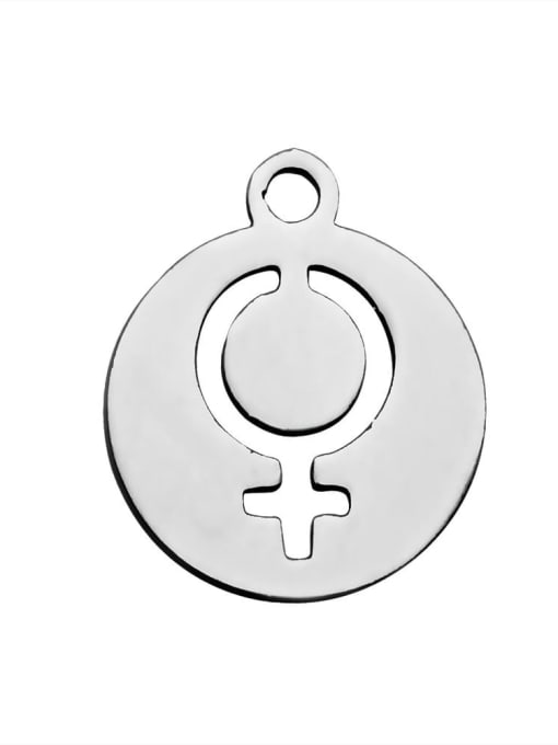 FTime Stainless steel Round Charm Height : 14 mm , Width: 12 mm 0