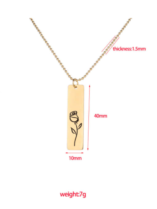 MEN PO Stainless steel Geometric  Laser Flower Minimalist Pendant Necklace 3