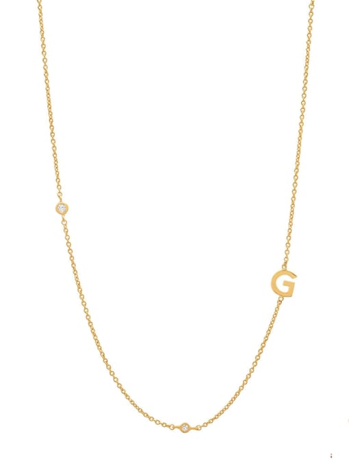 Gold G 925 Sterling Silver Letter Minimalist Necklace