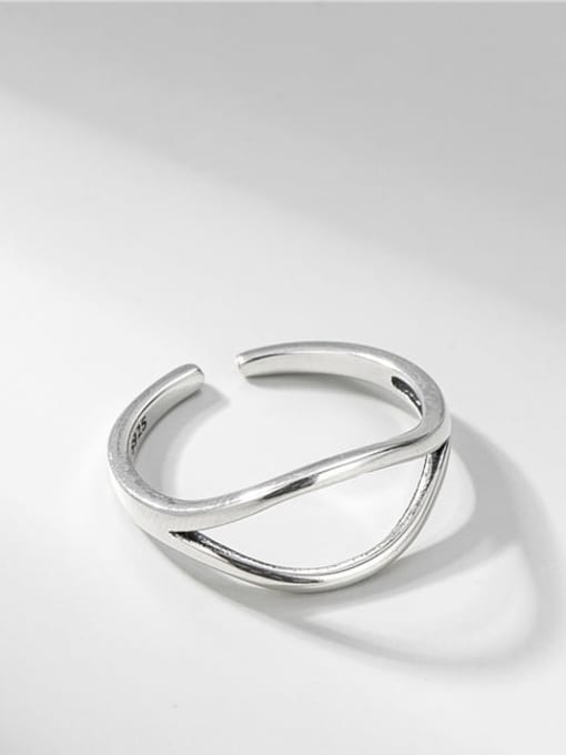 ARTTI 925 Sterling Silver Geometric Minimalist Band Ring