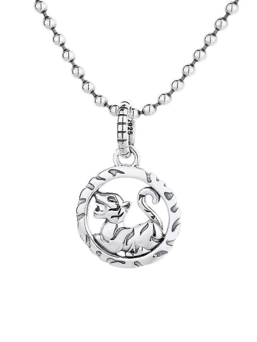 076p single Pendant: about 3.3g 925 Sterling Silver Round Vintage Pendant