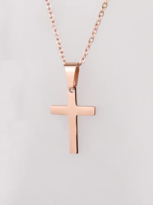 Rose gold 14x21 Stainless steel Cross Minimalist Necklace