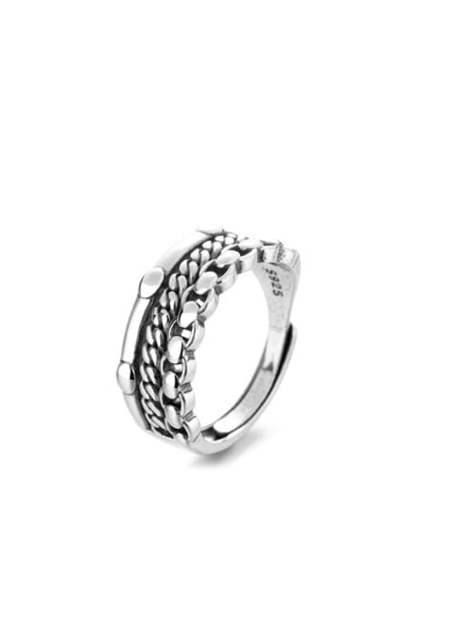 TAIS 925 Sterling Silver Geometric Vintage Stackable Ring 3