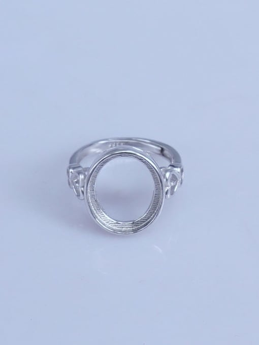 Supply 925 Sterling Silver 18K White Gold Plated Oval Ring Setting Stone size: 12*14mm 0
